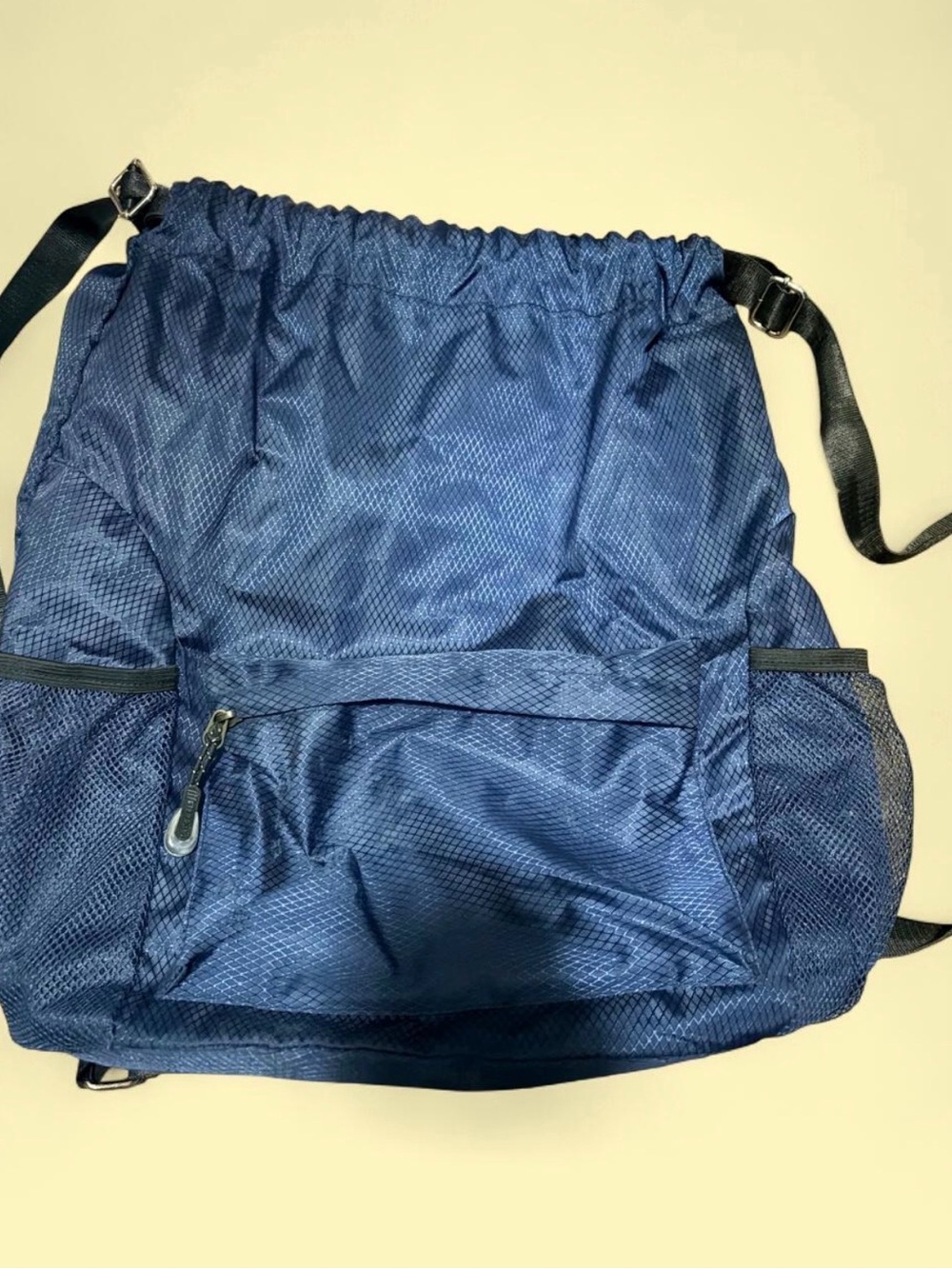 Navy Drawstring Gym Backpack Bag